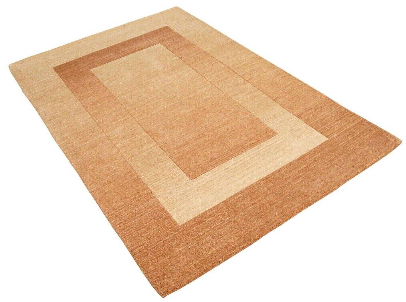 Teppich 100% Wolle Sand Beige 160X230 cm Orientteppich Handgetuftet HT223