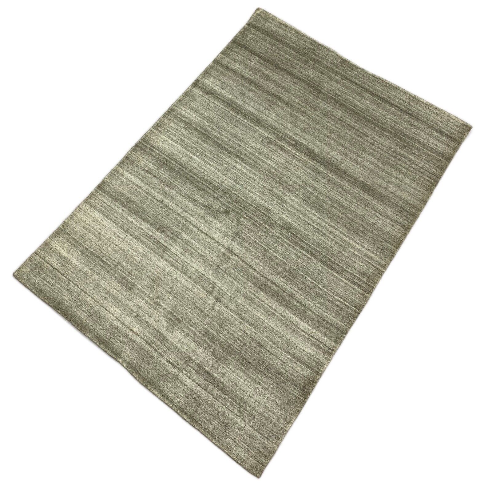 Teppich 100% Wolle Grau Gabbeh lori Handgewebt 119x185 cm dp Garn S77