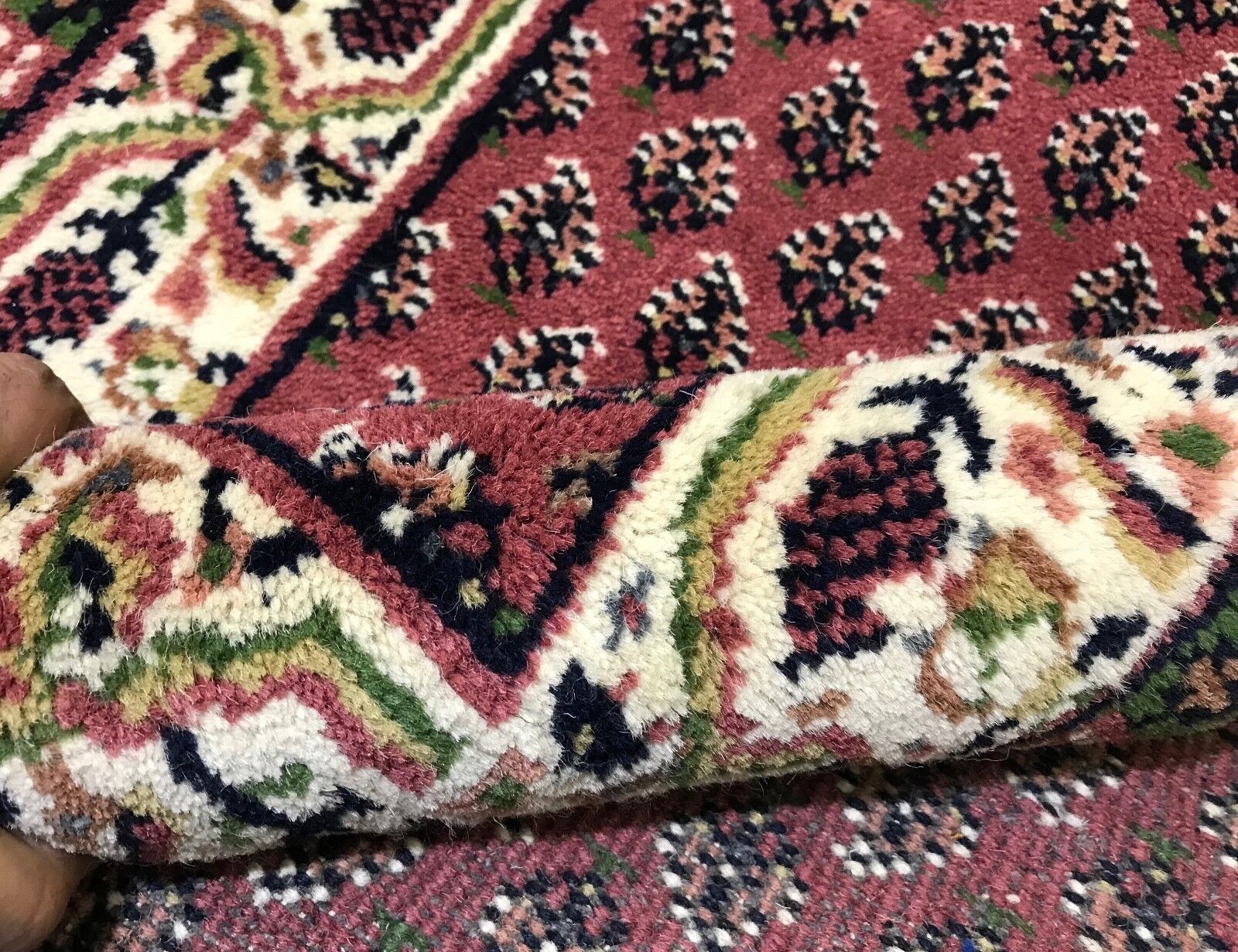 Orientteppich Mir Handgeknüpft 100% Wolle Rust Cream ca. 75X145 CM Teppich Rot