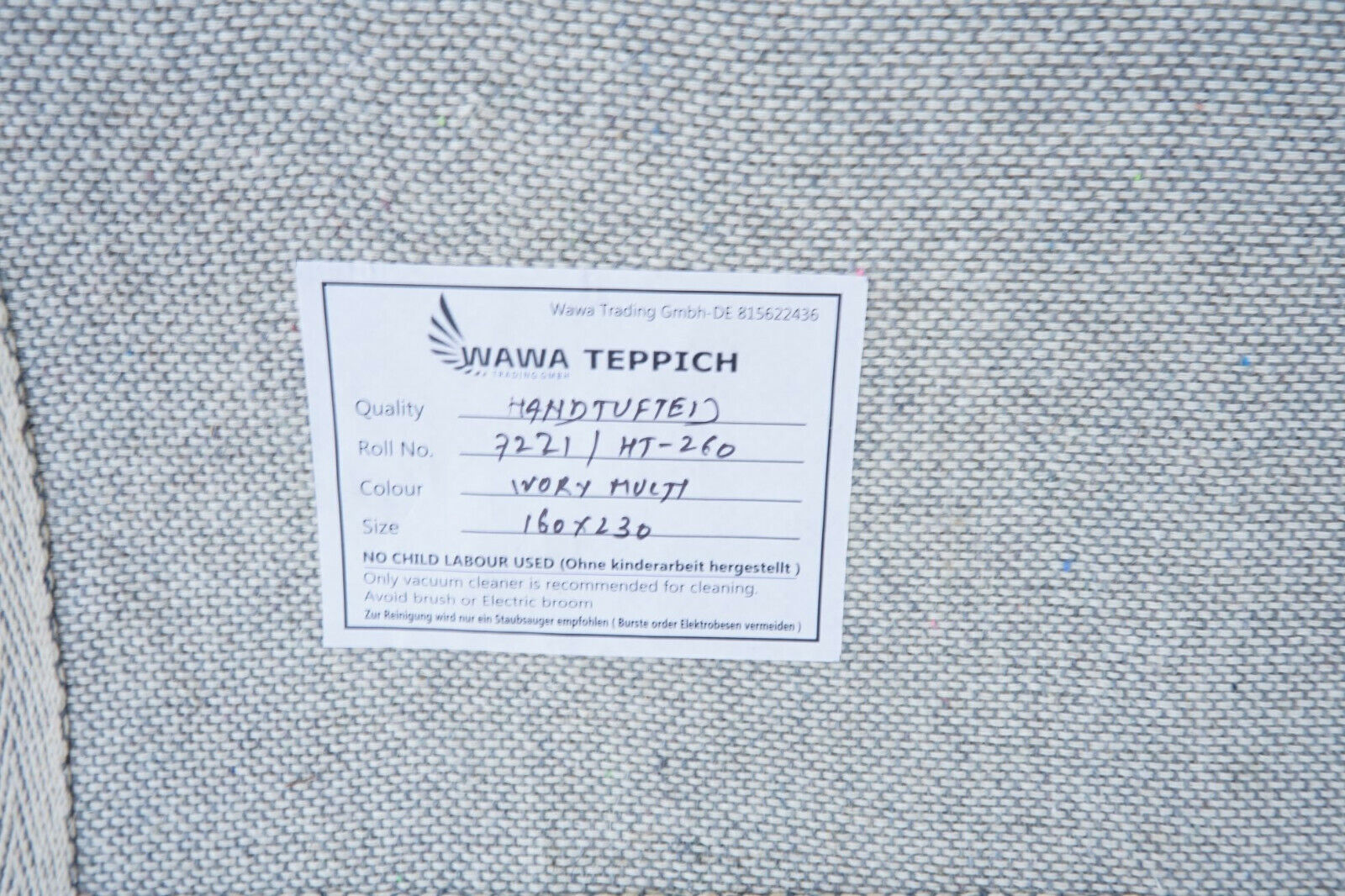 Biege Cream Braun160X230 cm Teppich 100% Wolle Orientteppich Handgetuftet HT260