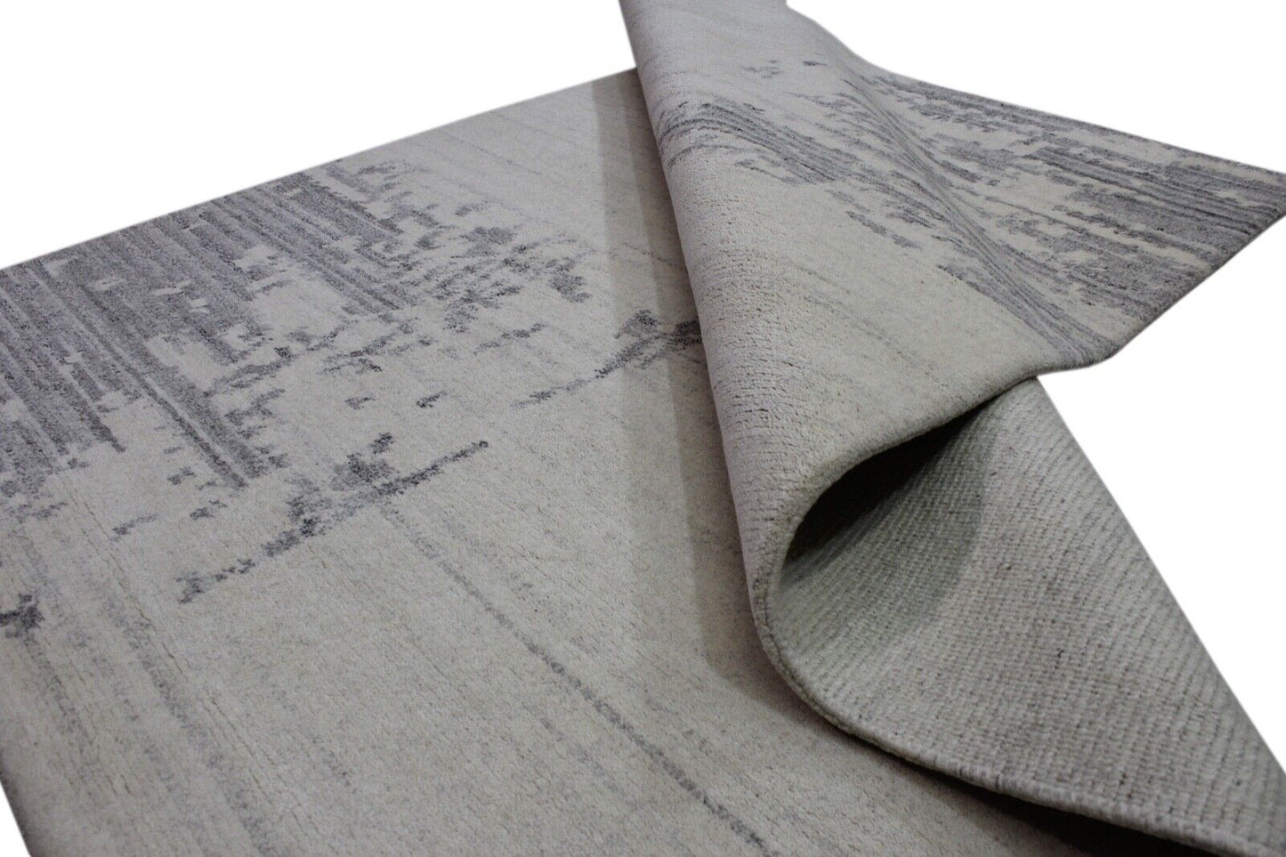 Orientteppich Nepal Teppich Handgeknüpft Beige Grau 100% Wolle 162x230 cm N-36