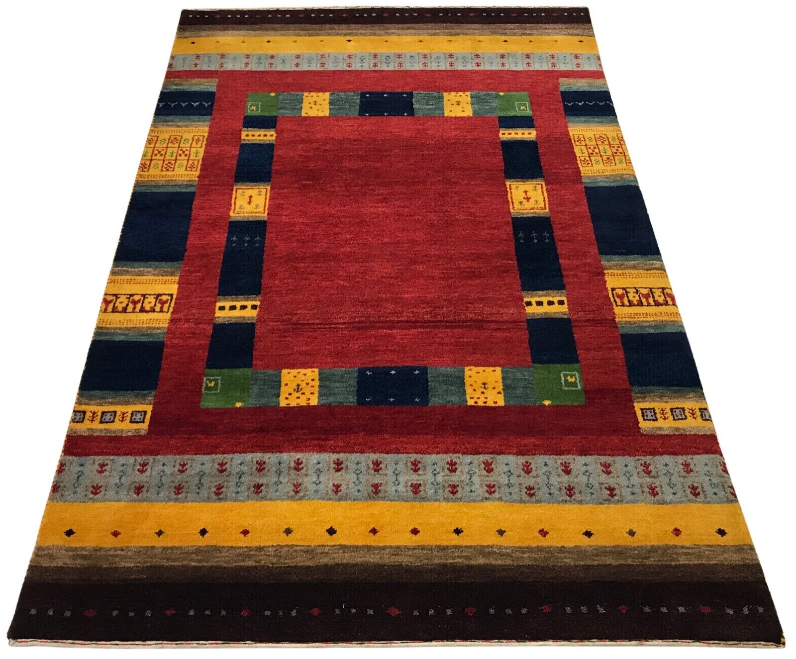 Gabbeh Teppich Naturfarben beige 140X200 cm 100% Wolle Handgeknüpft Hochwertiger