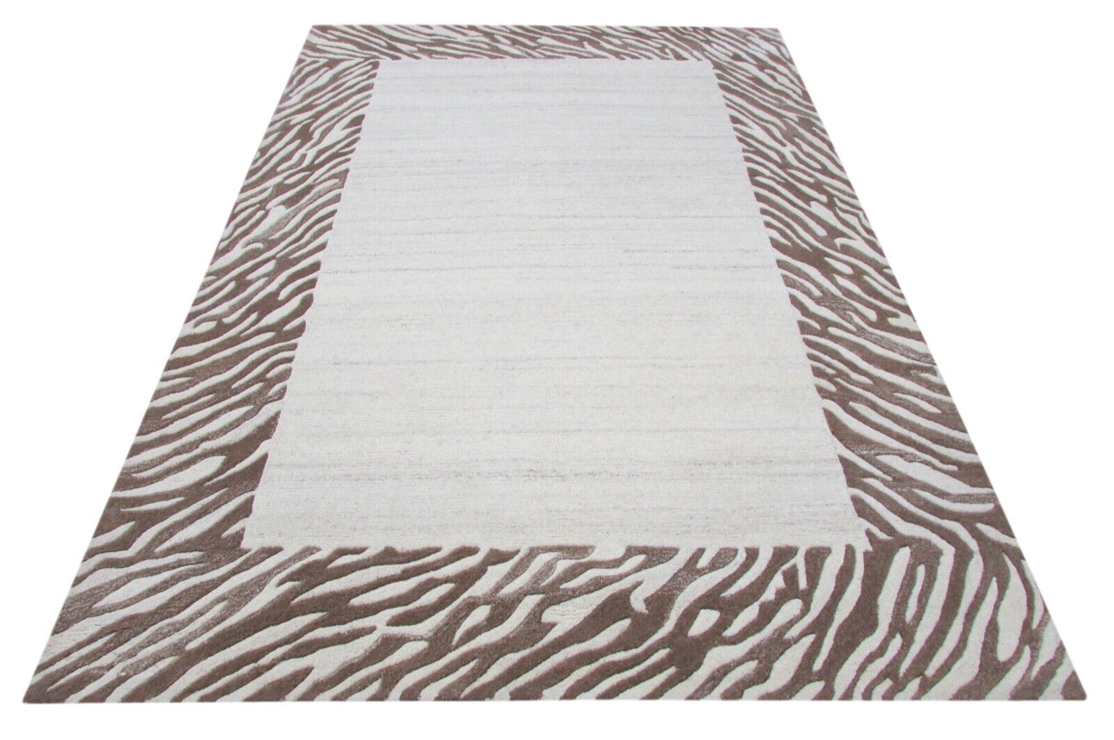 Tappeto 100% Lana Grigio Marrone 160X230 cm Lana Naturale Tuftato a Mano T807