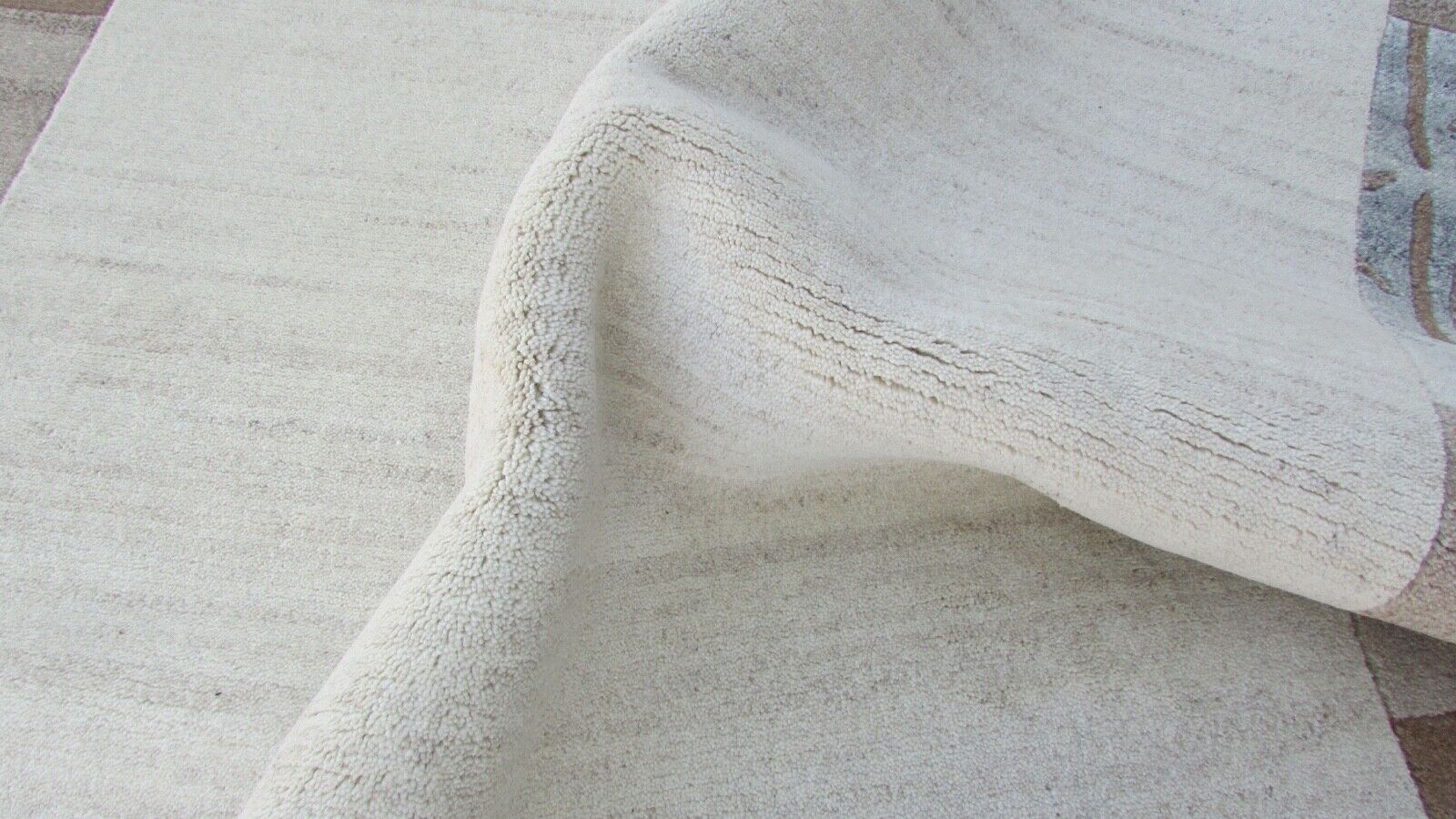 Nepal Teppich Handgeknüpft Grau beige 100% Wolle Orientteppich 163x226 cm N-96