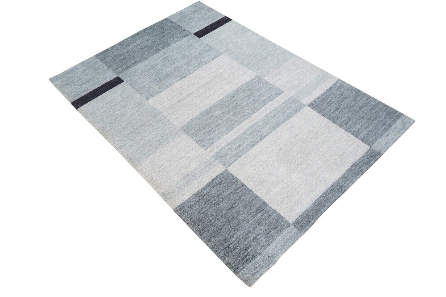 Grau Beige Teppich 120x180 cm 100% Wolle Handgewebt Lori Buff Lr442