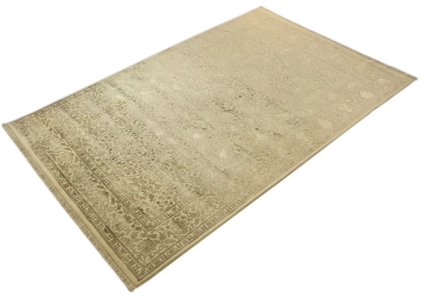 Teppich Handgeknüpfte Orientteppich Hoch Qualität Seide und Wolle 195X303 CM