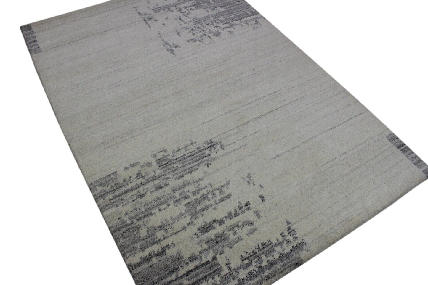 Orientteppich Nepal Teppich Handgeknüpft Beige Grau 100% Wolle 162x230 cm N-36