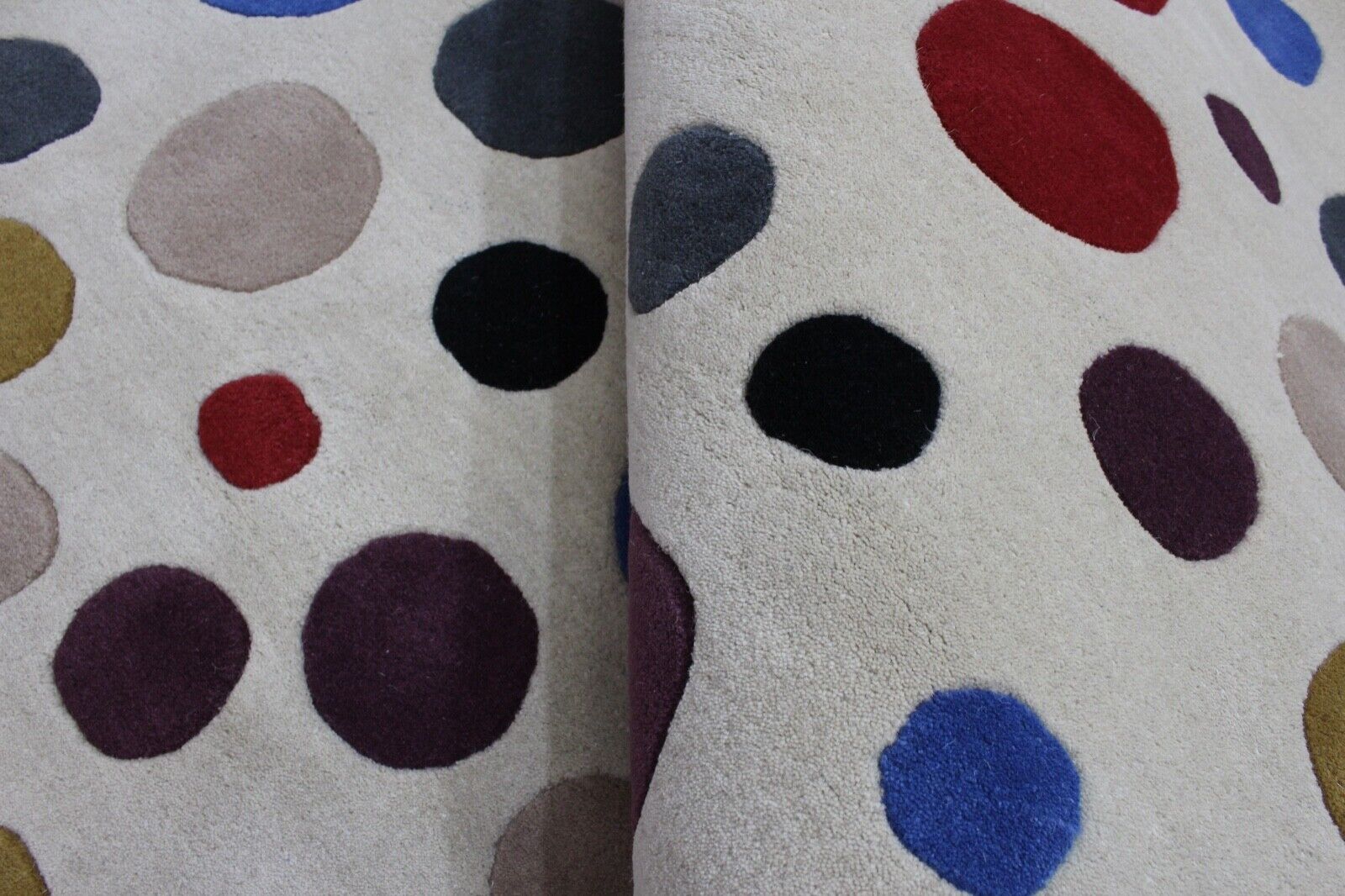 Wohnzimmer Teppich 100% Wolle Beige 170X240 cm Orientteppich Handgewebt CD 2