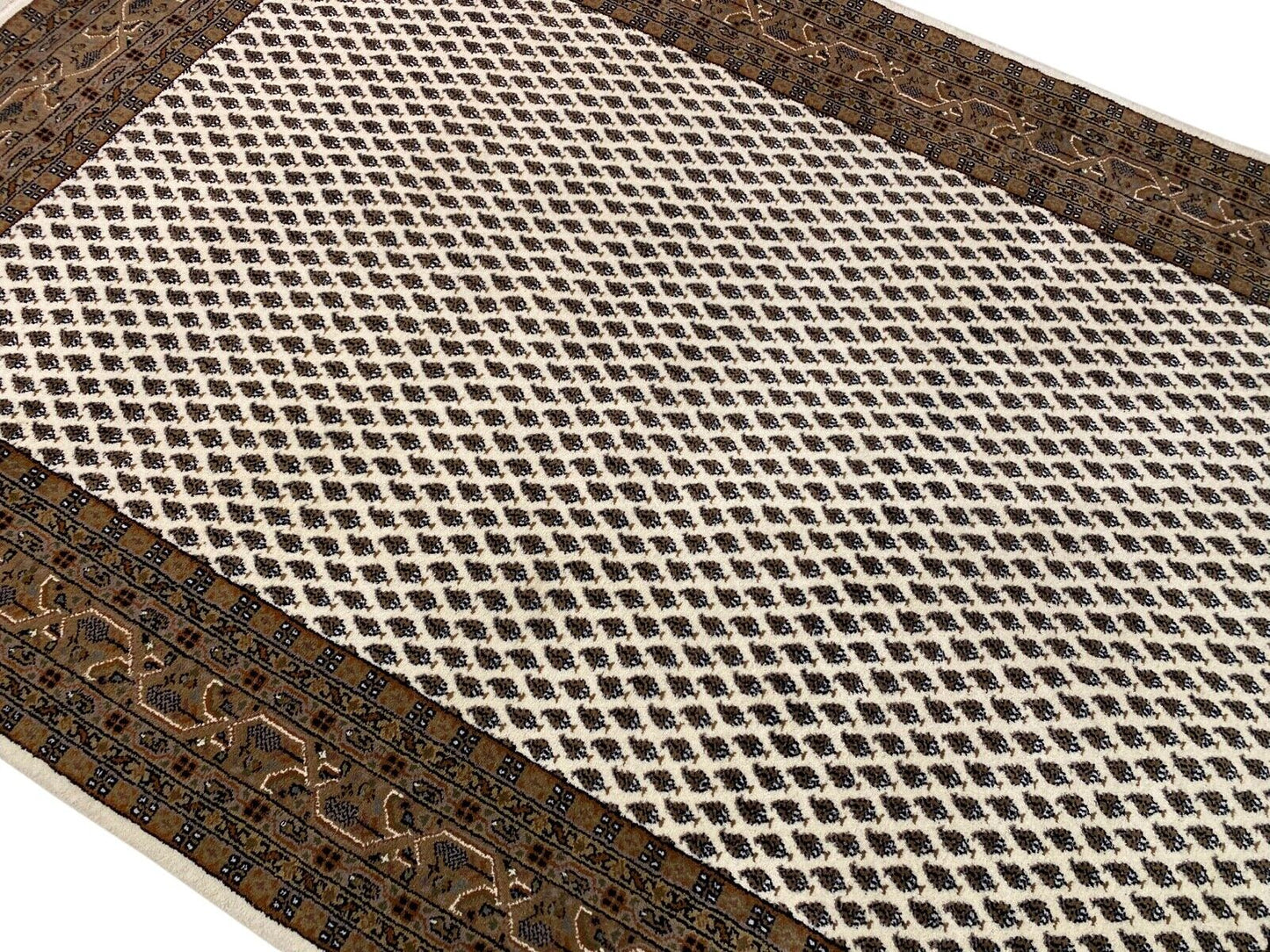 Handgeknüpfte Orientteppich Mir 170X250 cm Schurwolle Beige Teppich 100% Wolle