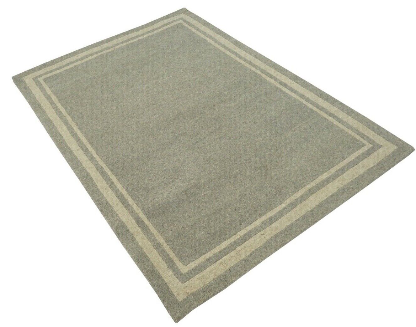 Grau Teppich Indo Nepal Handgeknüpft 100% Wolle 170X240 cm Orienttepich N749