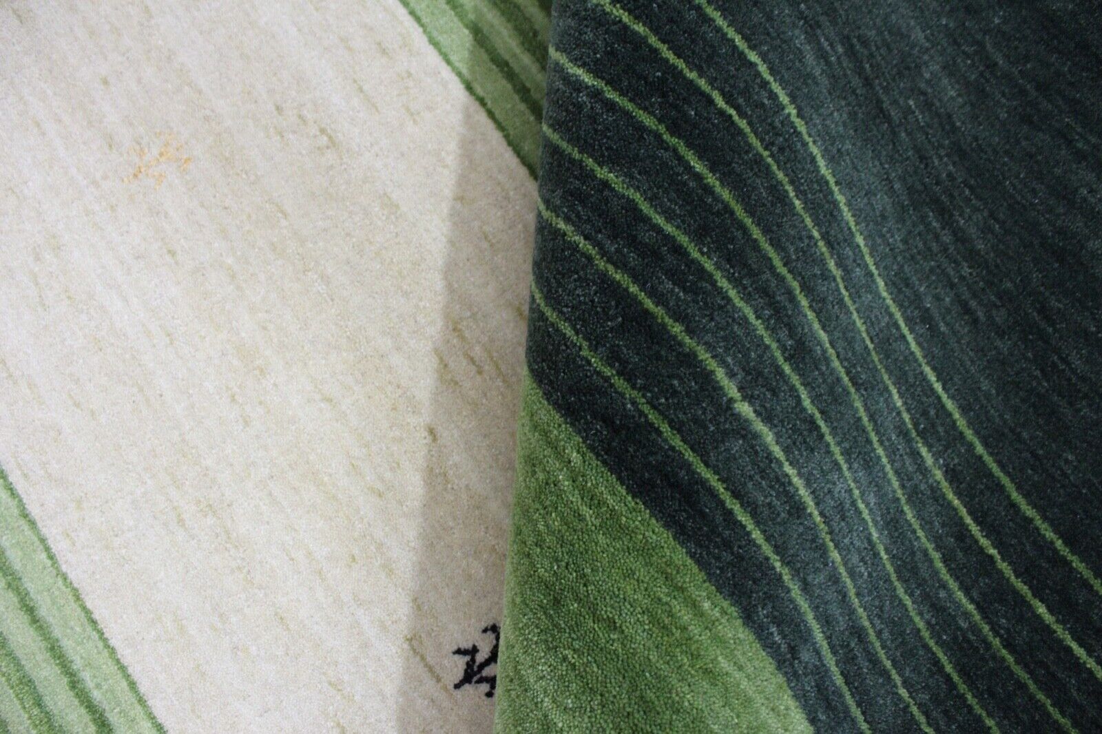 Gabbeh Rug Green 100% Wool 170x240 cm Handwoven Oriental Rug Lr500