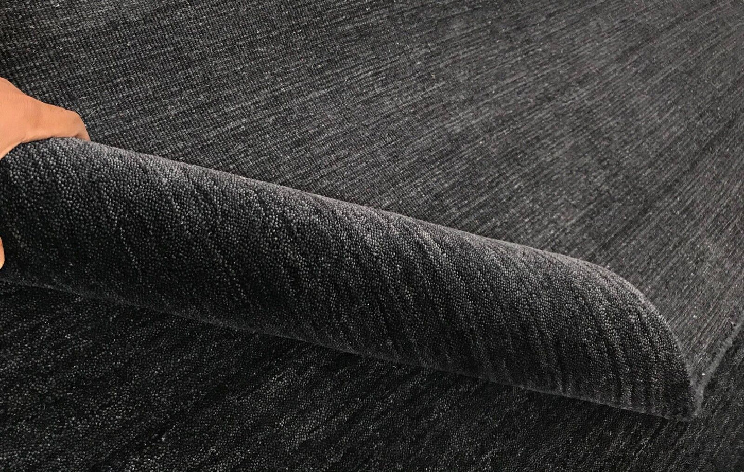 Gabbeh Teppich Schwarz Dunkel Blau Handgefertigt 100% Wolle 200X290 cm G-407