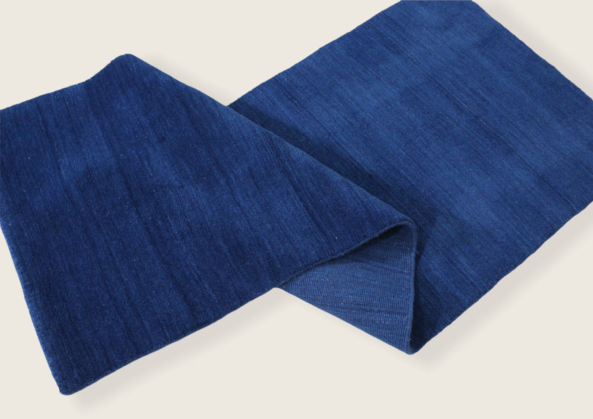 Blau Brücke 100% Wolle 75X240 cm Handgewebter Teppich Orientteppich C21