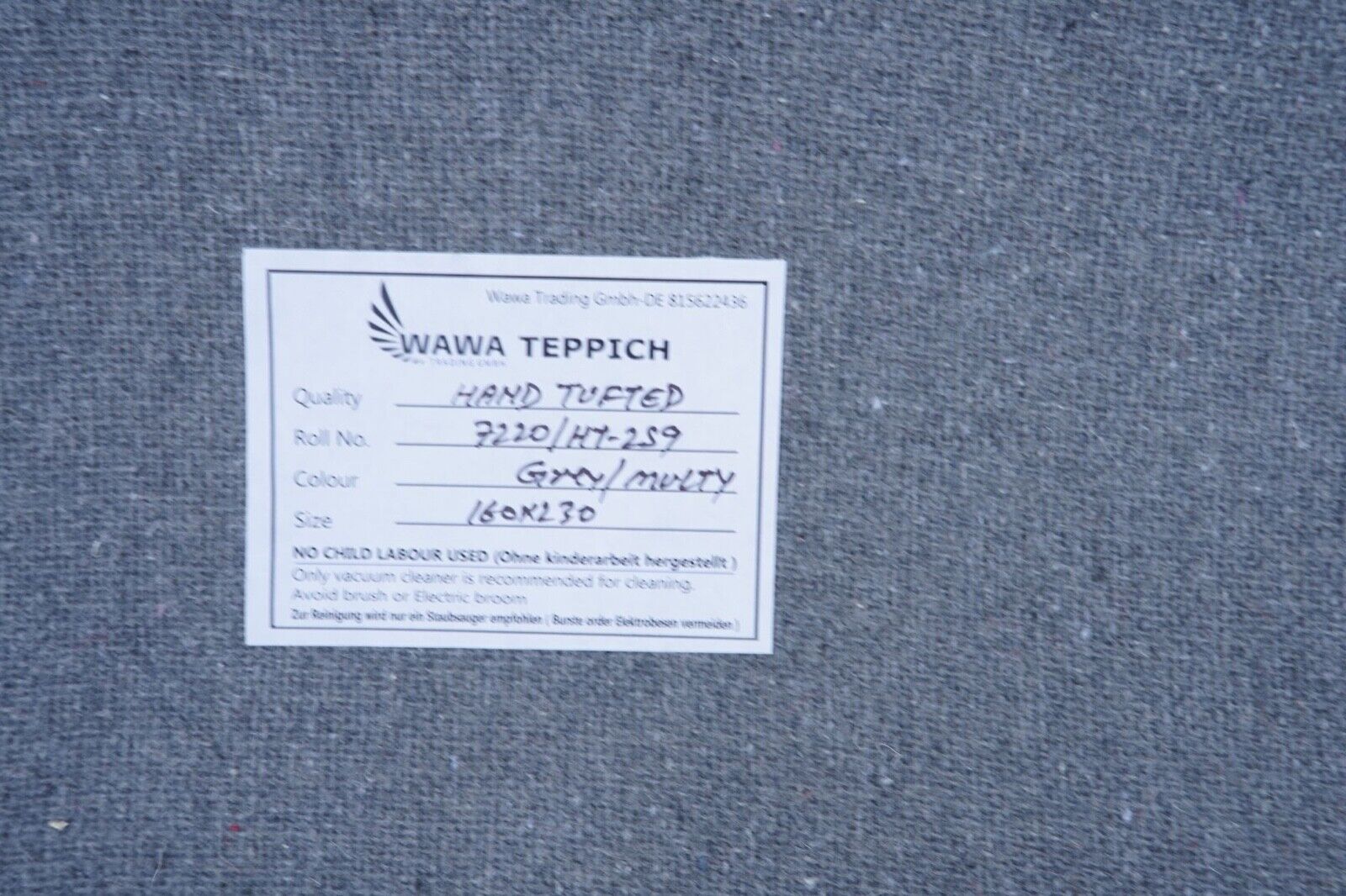 Beige en grijs tapijt, 100% wol, 160 x 230 cm, oosters tapijt, handgetuft, HT259