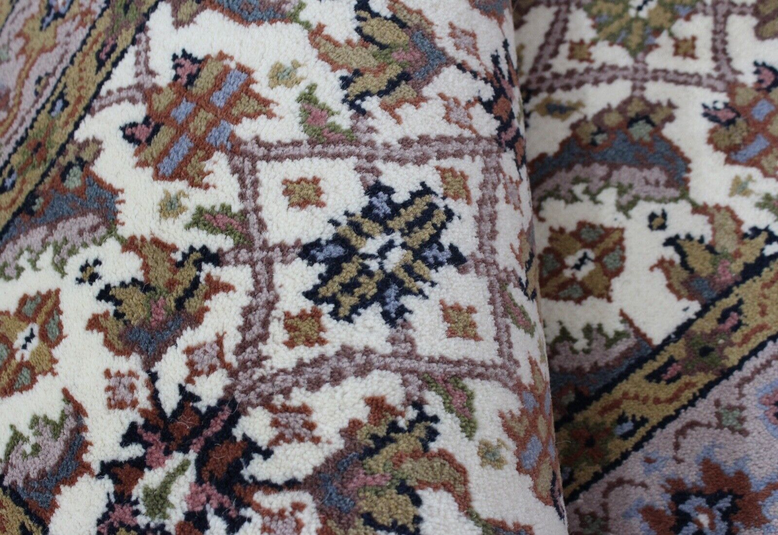 Μπεζ μάλλινο χαλί, χειροποίητο, ανατολίτικο χαλί, 100% παρθένο μαλλί, 120x180 εκ., D9