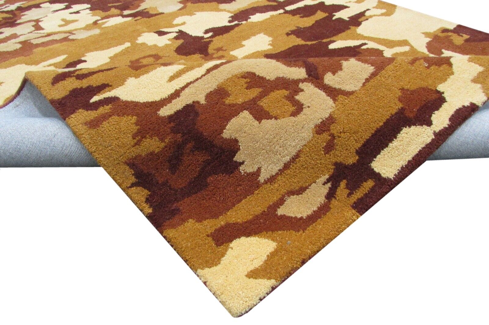 Garstyčių smėlio spalvos kilimas, 100 % vilna, 160 x 230 cm, modernus, rankomis siūtas, T904