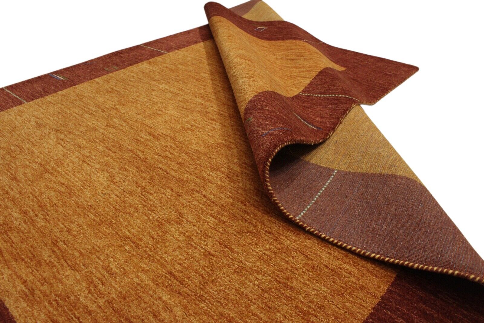 Orange Gold 100% Wolle Gabbeh loom Teppich 175X240 cm Handgewebt WR125