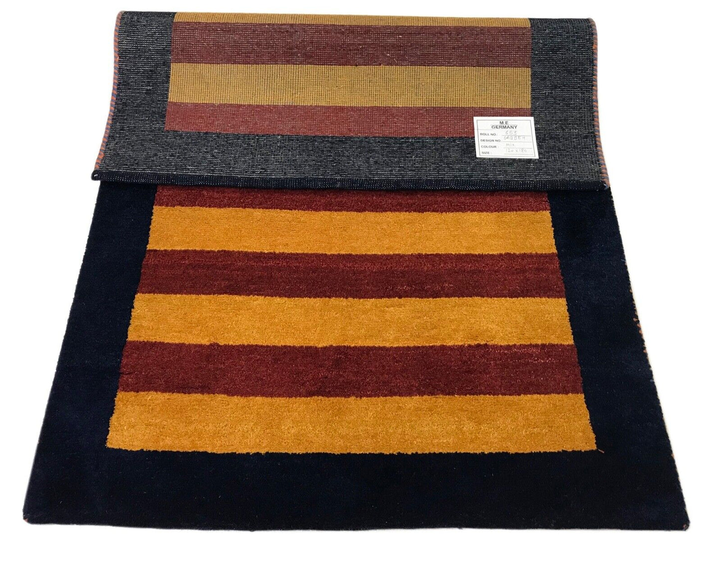 Gabbeh Teppich 120x180 cm Handgeknüpft 100% Wolle Rot Gold Debbich