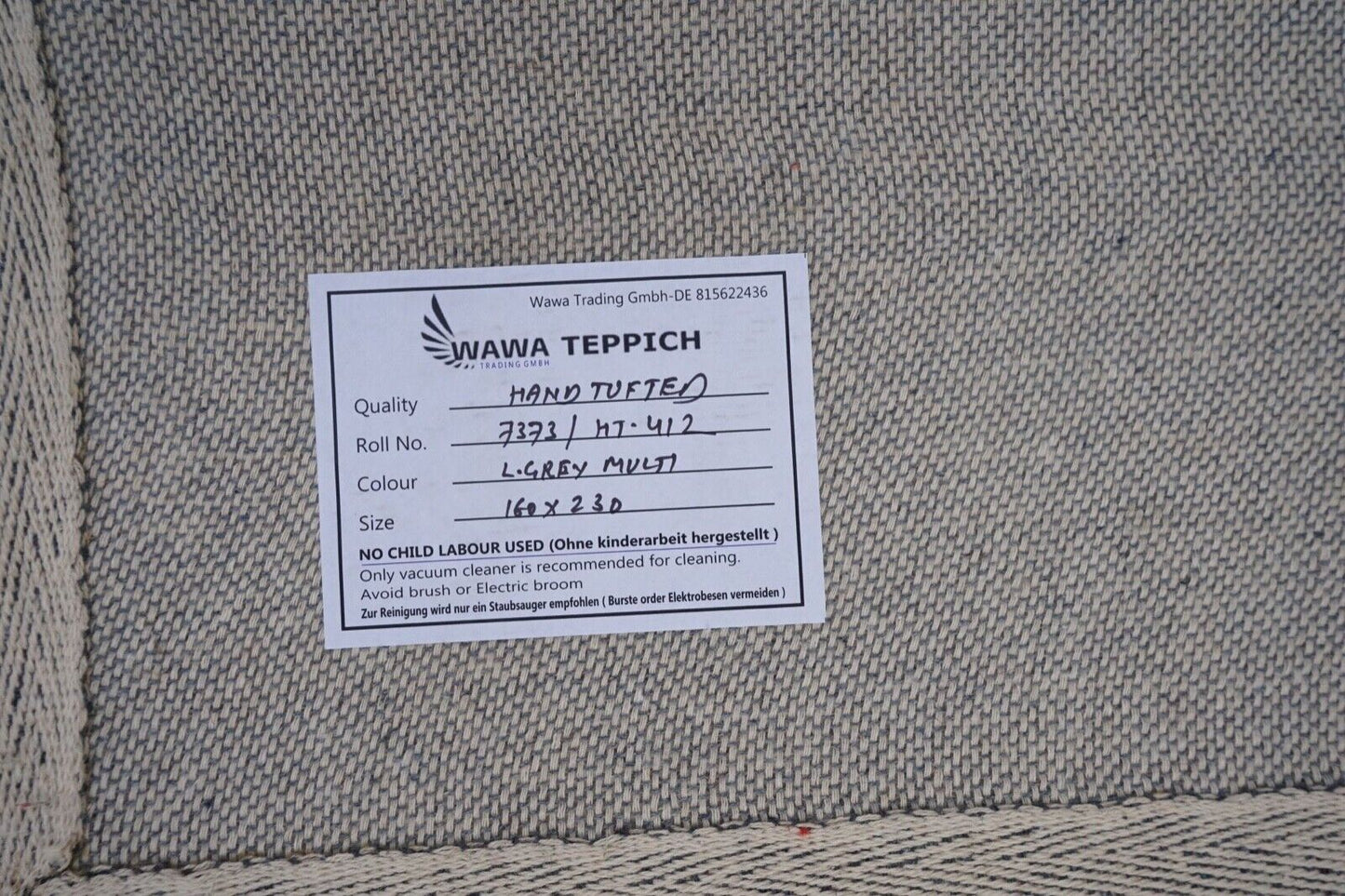 Beige Braun Teppich 100% Wolle 160X230 cm Orientteppich Handgetuftet HT412