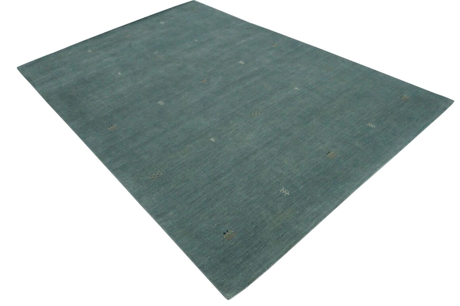 Gabbeh Teppich Grau Hell Blau 100% Wolle 200x300 cm Handgewebt Orient Lr549