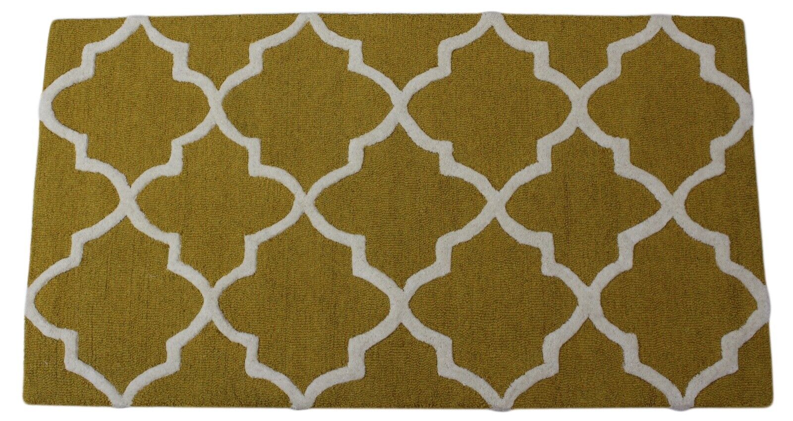 Gold Gelb Teppich Orientteppich 100% Wolle Handgetuftet 80X150 CM
