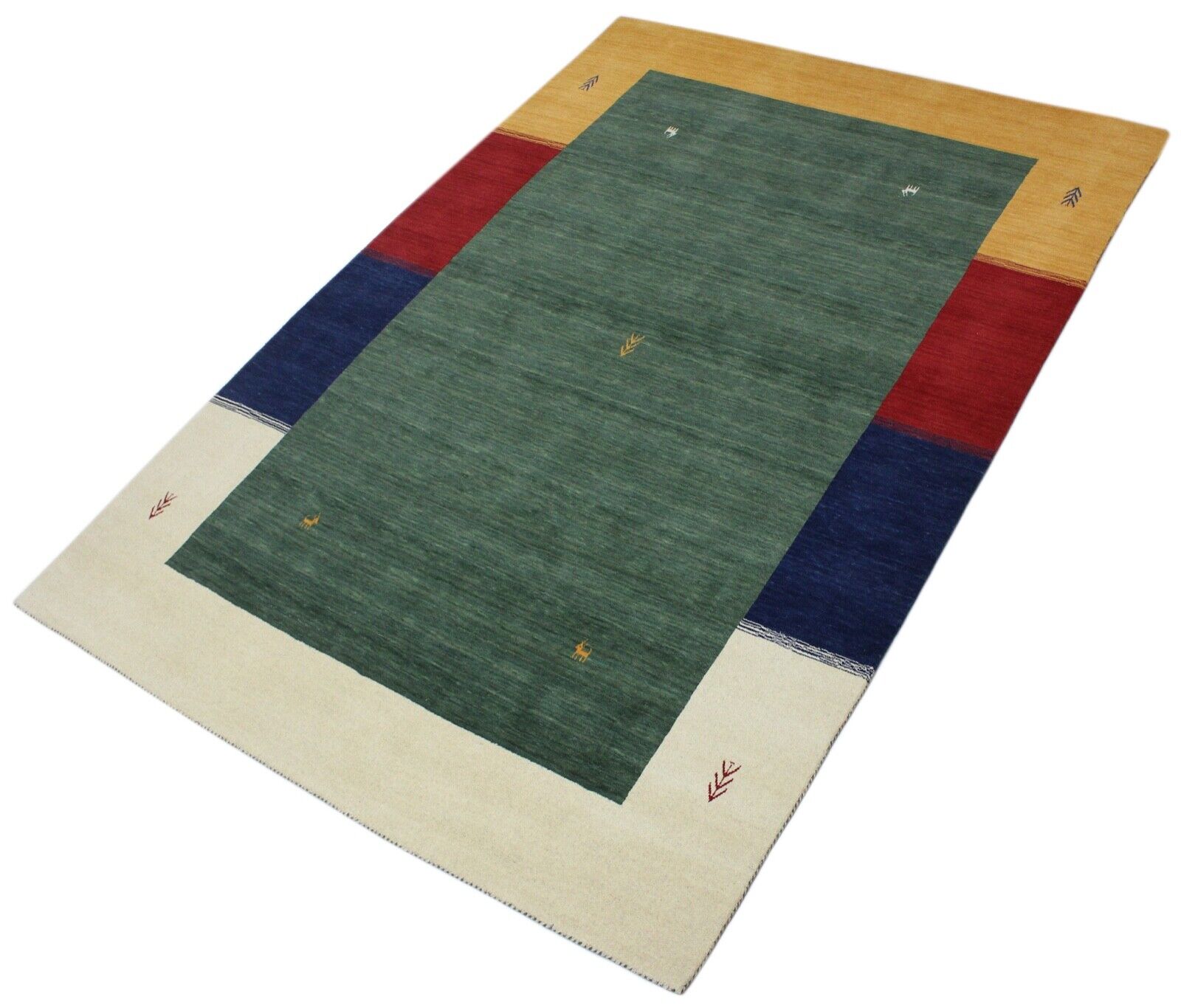 Orientteppich Gabbeh Grün Loom Teppich Handgefertigt 100% Wolle 250X300 CM