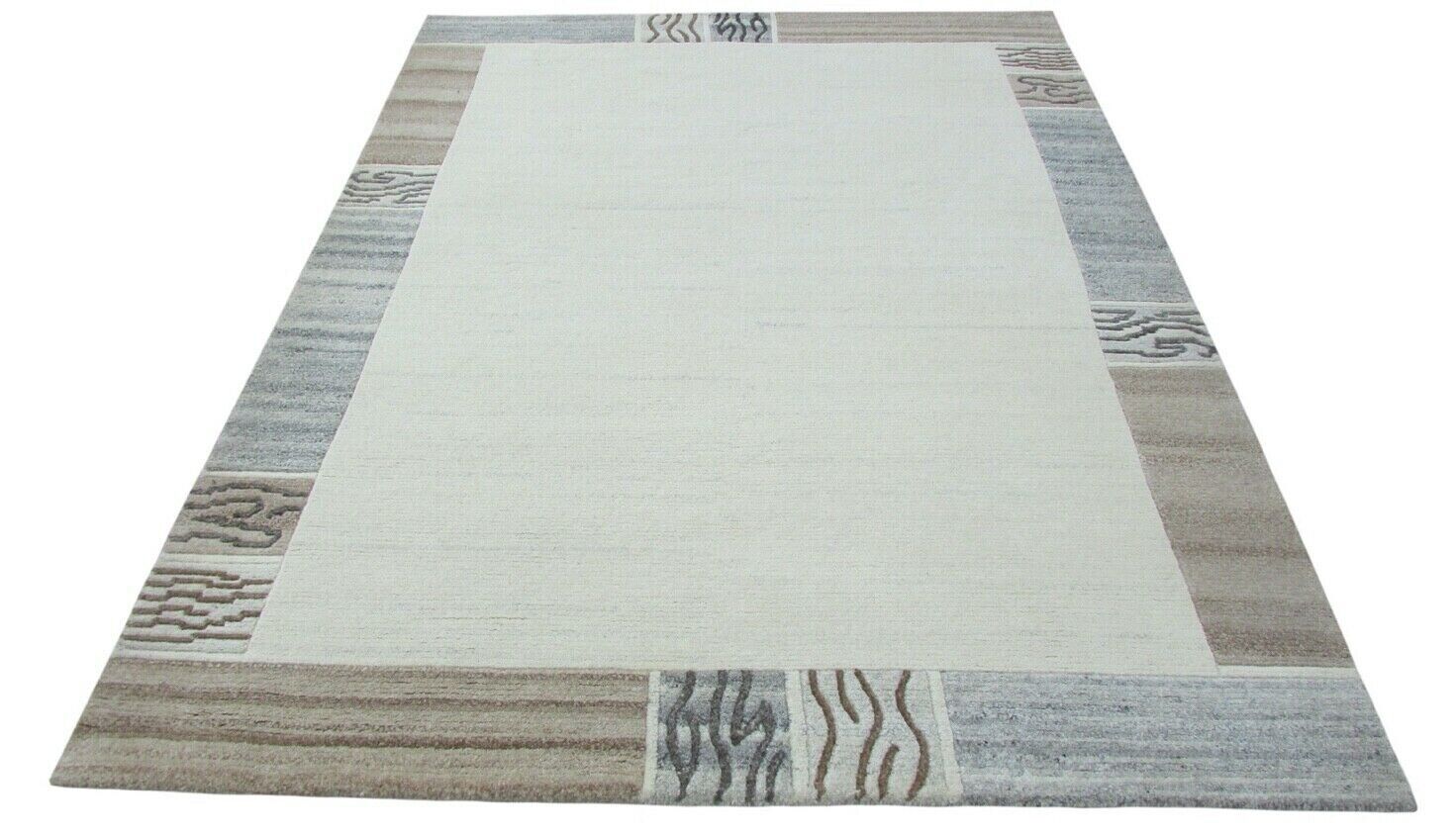 Nepal Teppich Handgeknüpft Beige 100% Wolle Orientteppich Braun 170X235 cm N-146