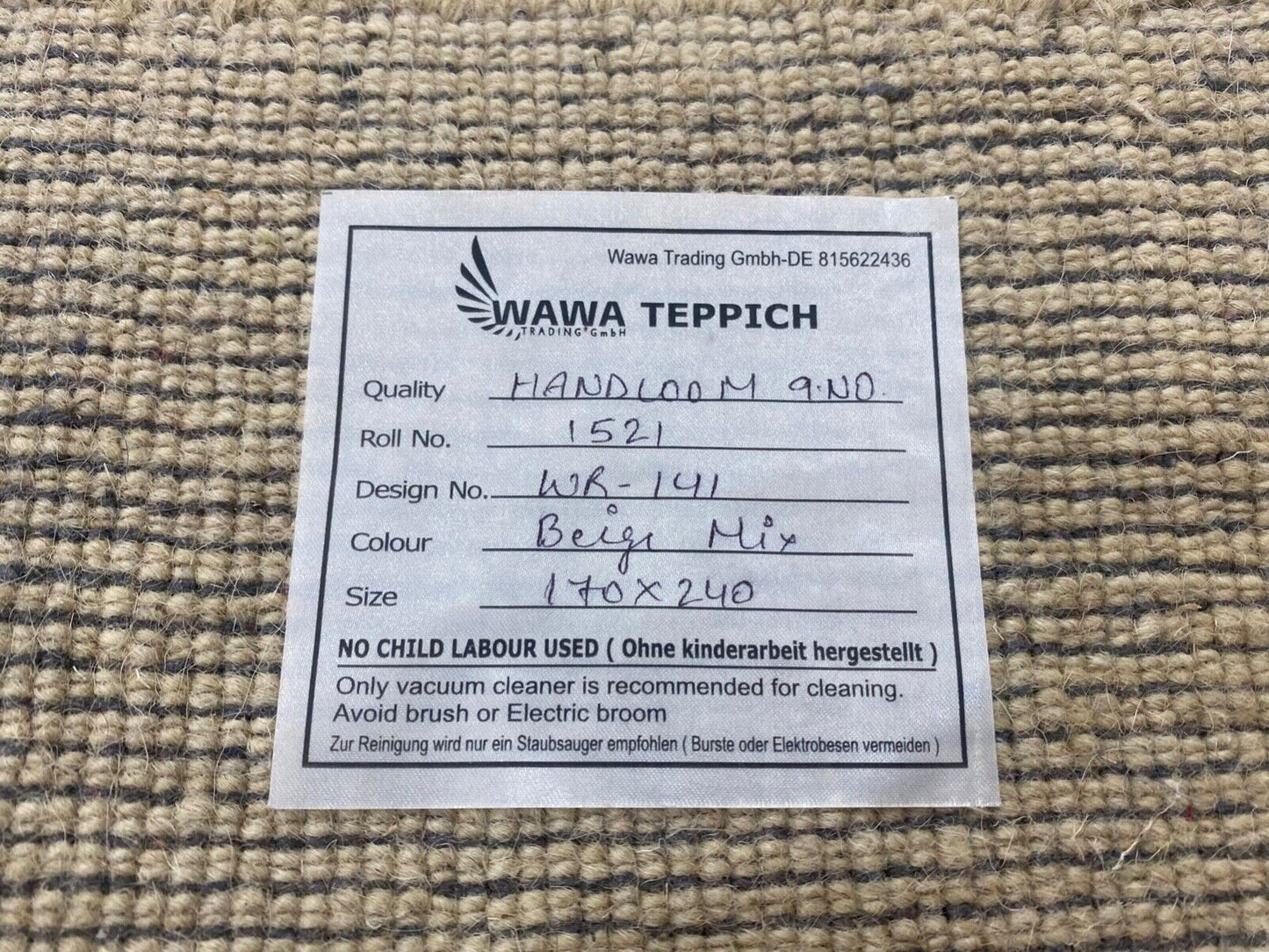 Gabbeh Teppich 100% Wolle Beige Handgefertigt 170X240 cm Loom Lori WR141