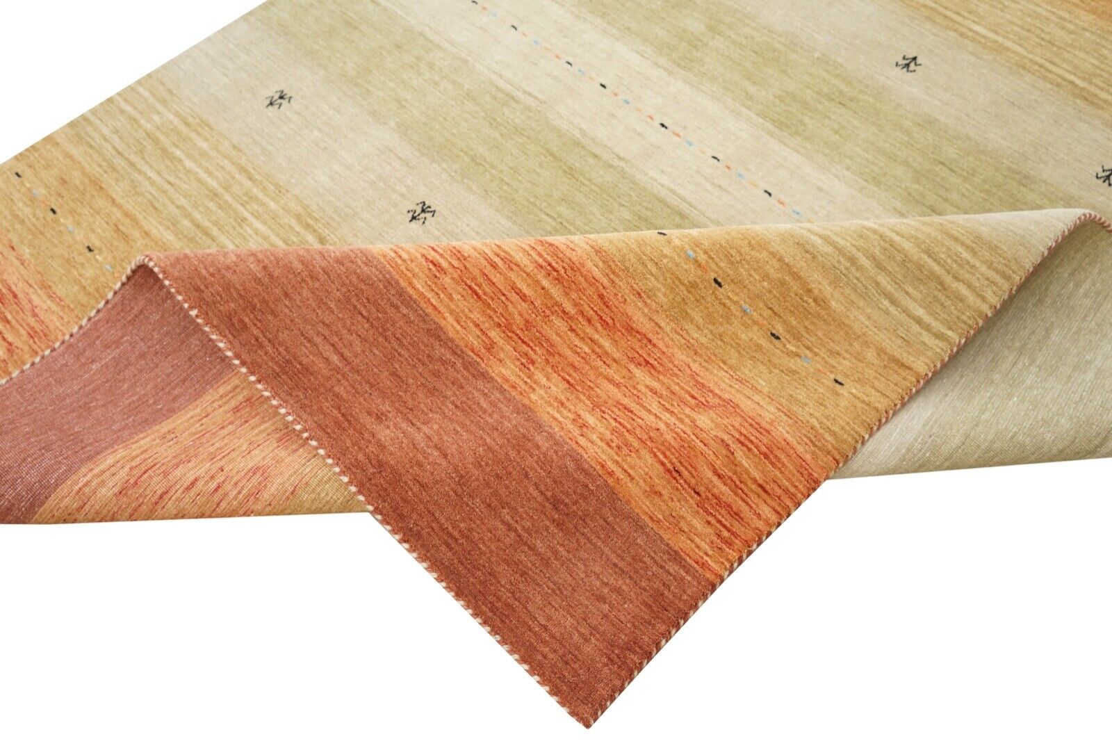 Preproga Gabbeh rdeče-zlato-bež 100% volna 170x240 cm ročno tkana orientalska Lr743