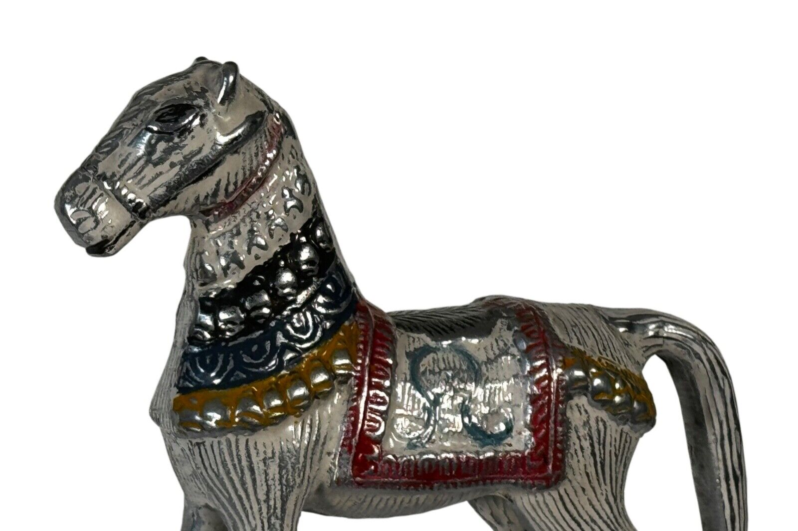 Skulptur Deko PFERD Aluminiumsockel HORSE Figur STATUE Handgefertig