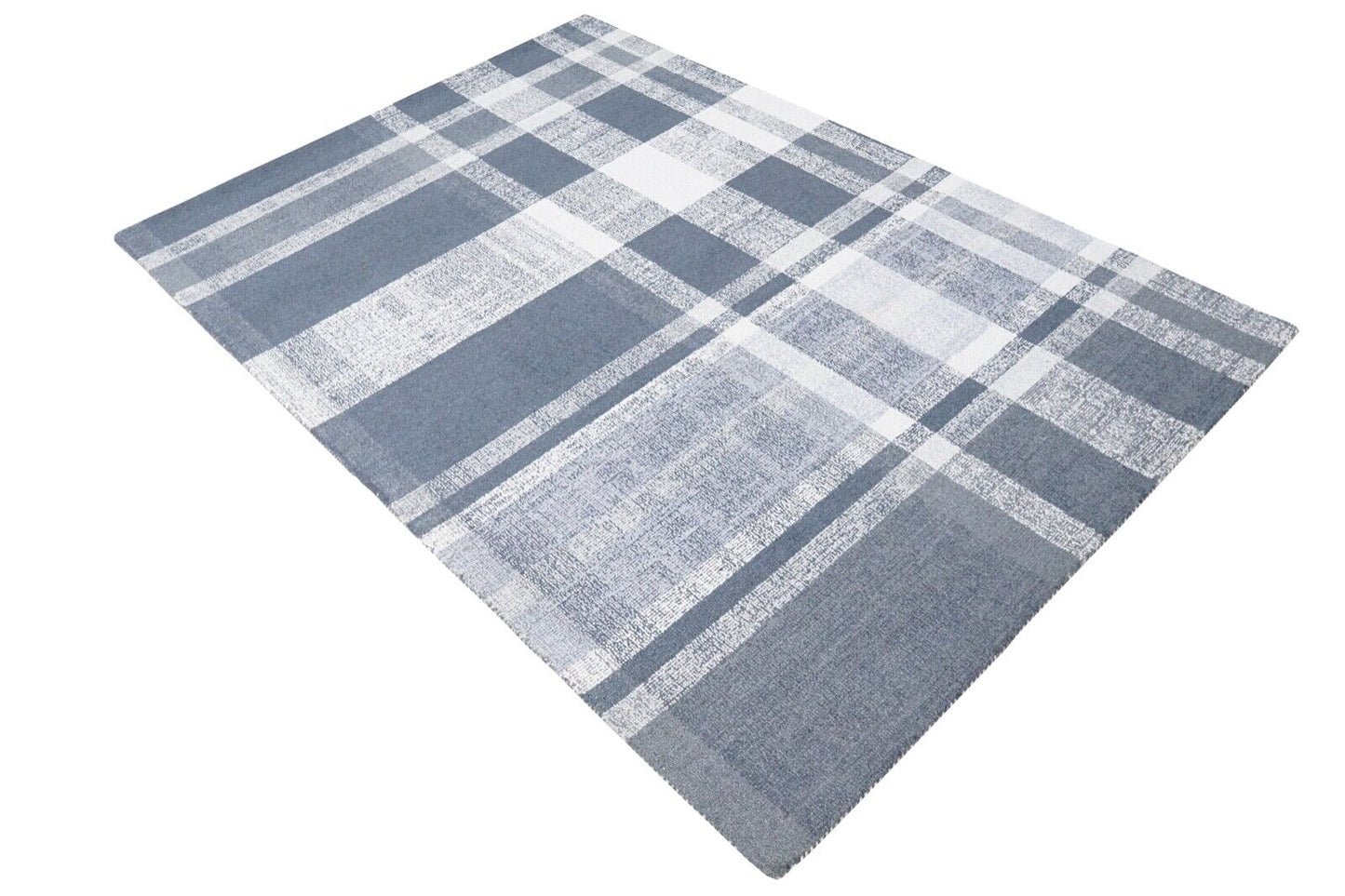 100% Wolle Teppich Grau Beige 160X230 cm Handgetuftet Orient Teppich HT340