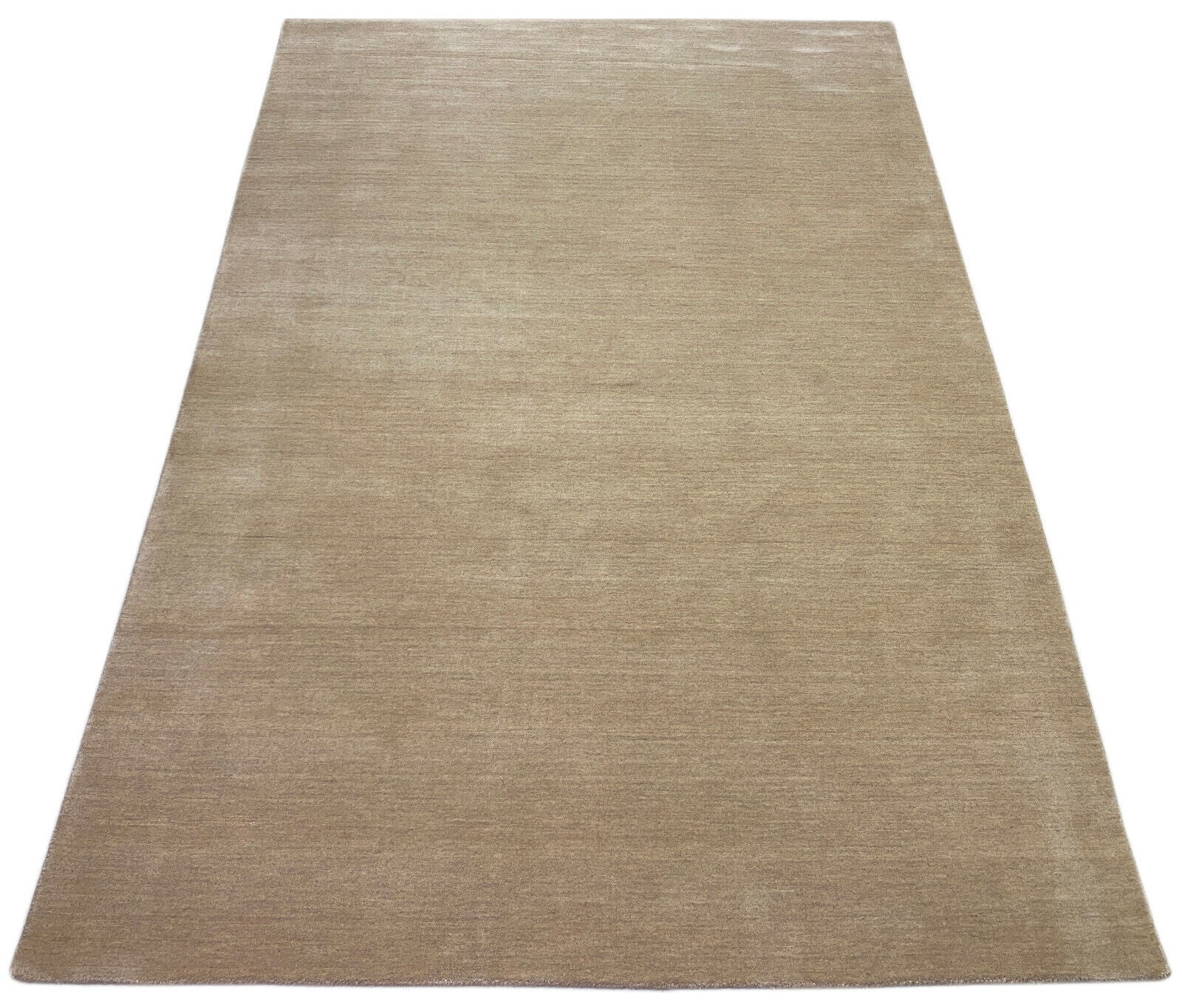 Beige Gabbeh Teppich 100% Wolle 170x240 cm Handgewebt einfarbig gefärbt G84