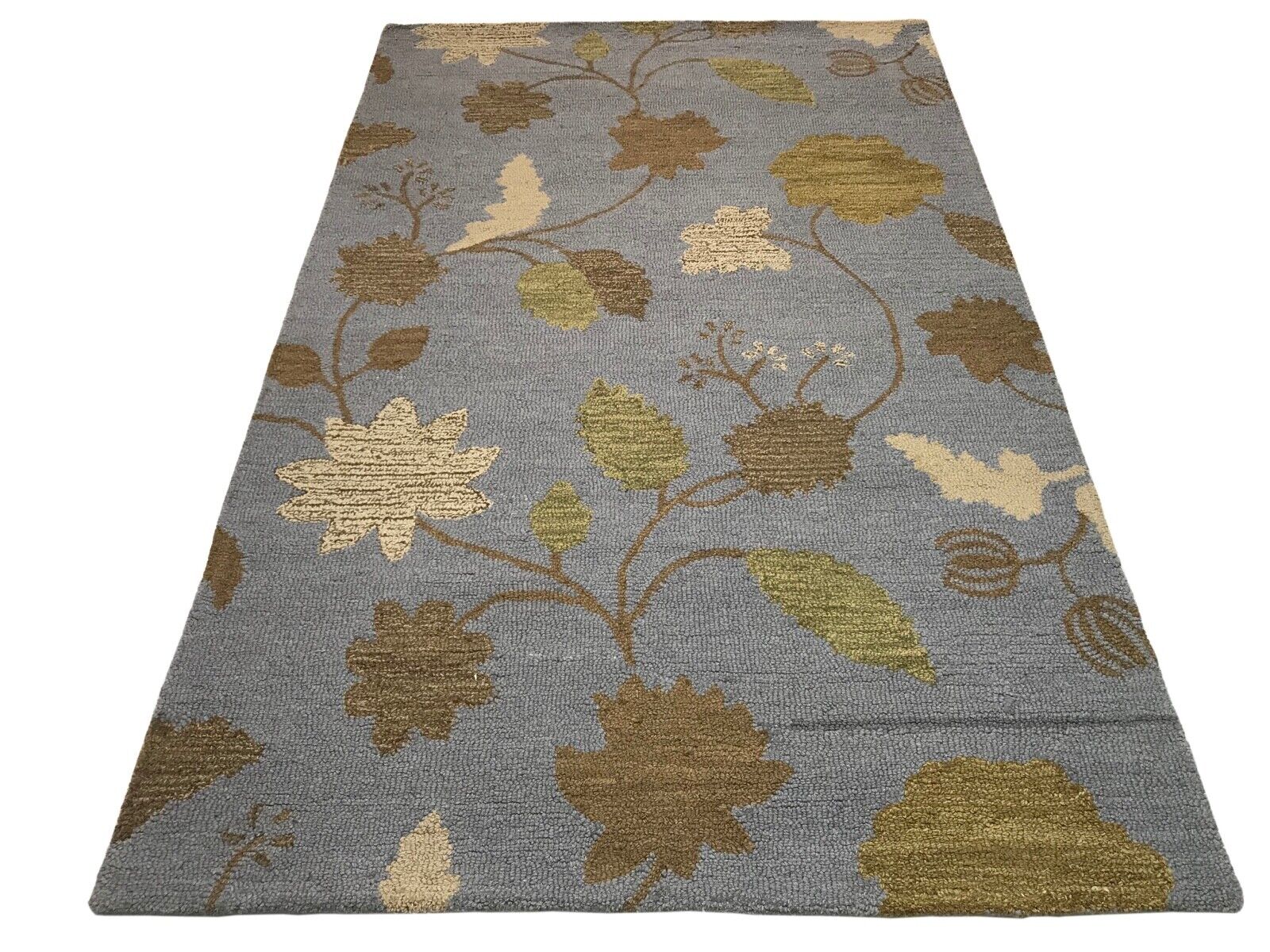 Teppich 100% Wolle Grau Grün Handarbeit Designer Orientteppich 150X240 CM MH888