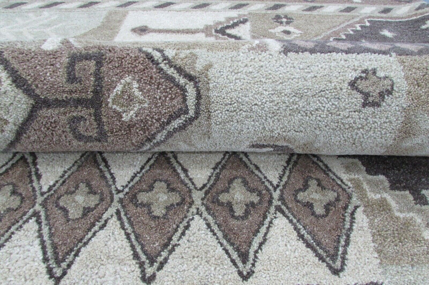 Braun Teppich 100% Wolle 160X230 cm Handarbeit Handgetuftet T840