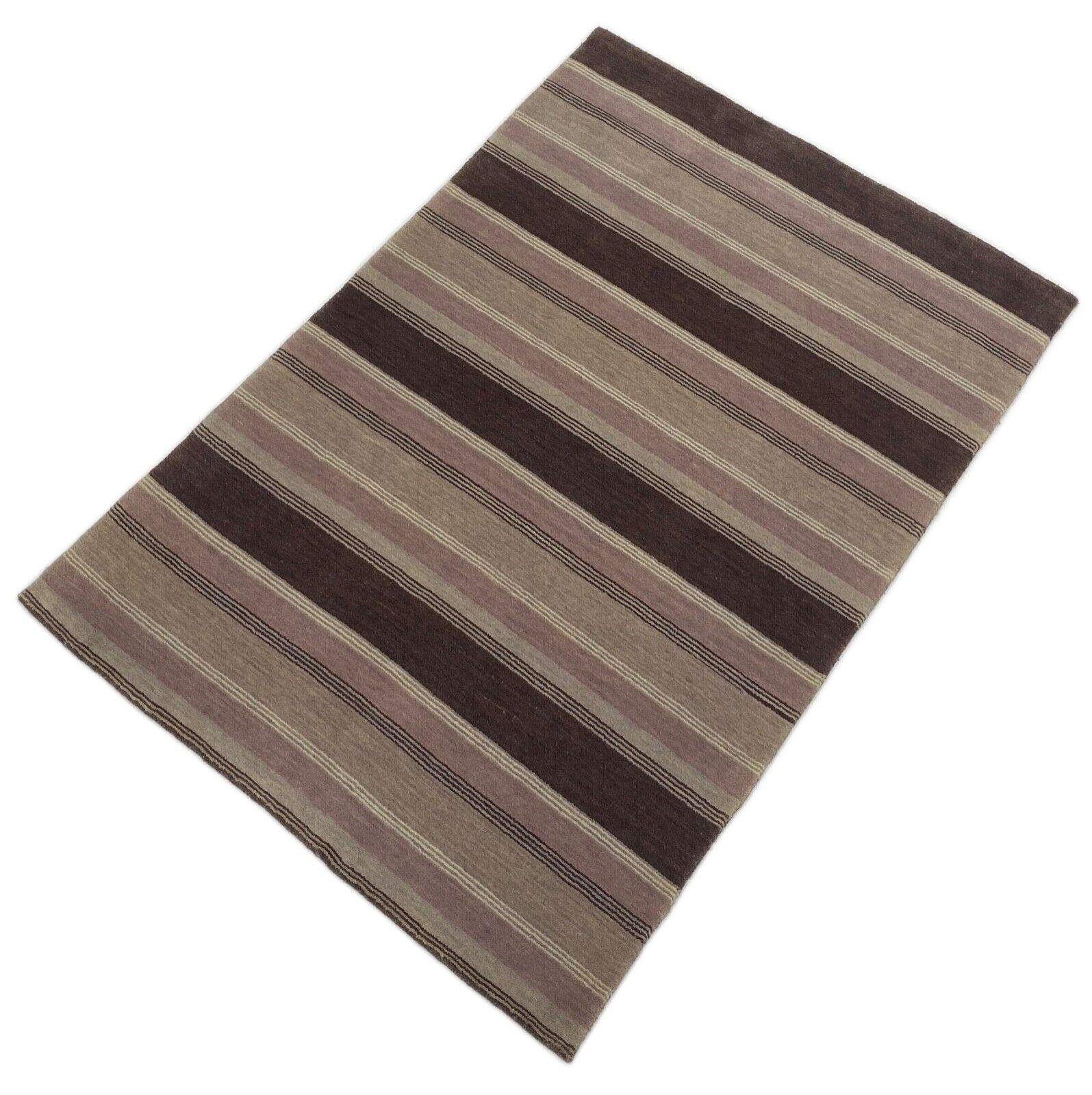 Rjavo-siva preproga, 100 % volna, Gabbeh lori, ročno tkana, 122 x 176 cm, S74