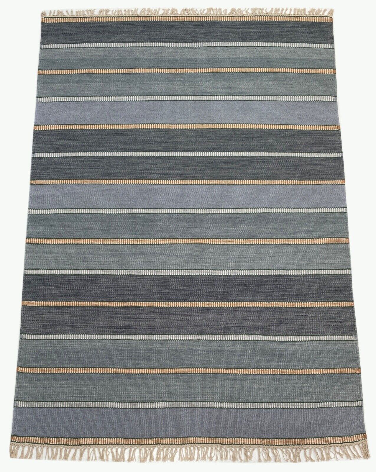 Handgewebt Mint Grün Grau Kilim Teppich 100% Wolle Durry Kelim 140x200 CM k500