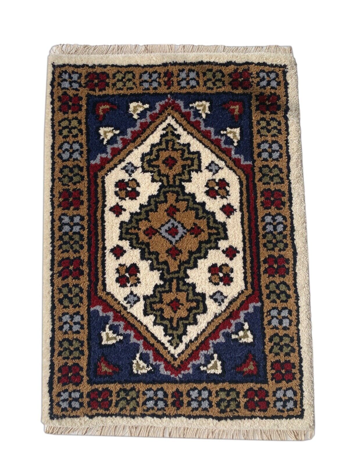 Brücke 40X60 CM Handgeknüpft Teppich Fußmatten Automatten 100% Wolle Blau 4P