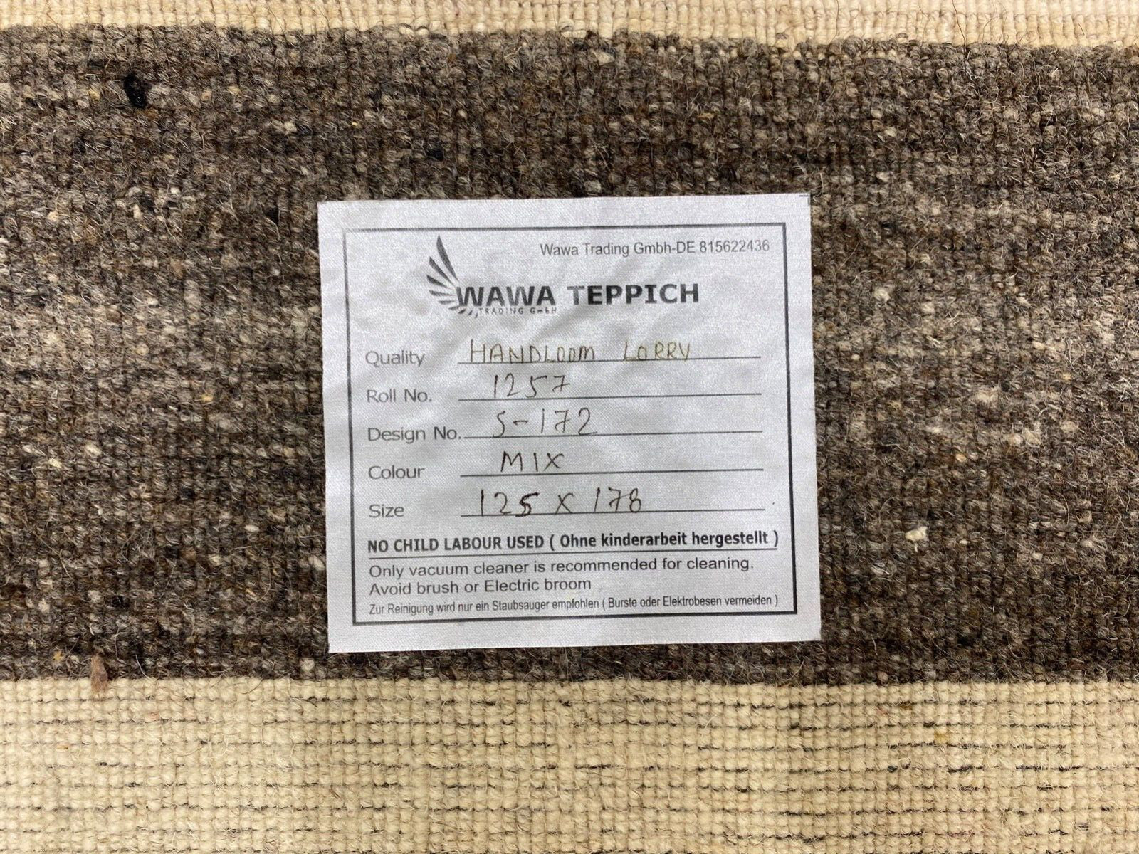 Gabbeh Teppich 100% Wolle Grau Beige Schwarz lori Handgewebt 120x180 cm S172