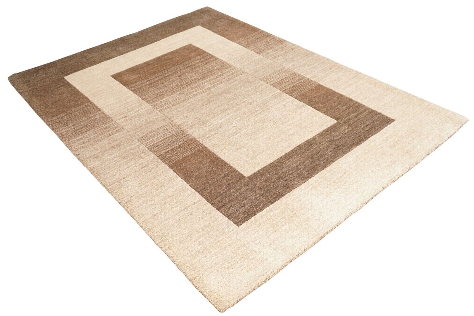 Braun Beige Teppich 100% Wolle 160X230 cm Orientteppich Handgetuftet HT220