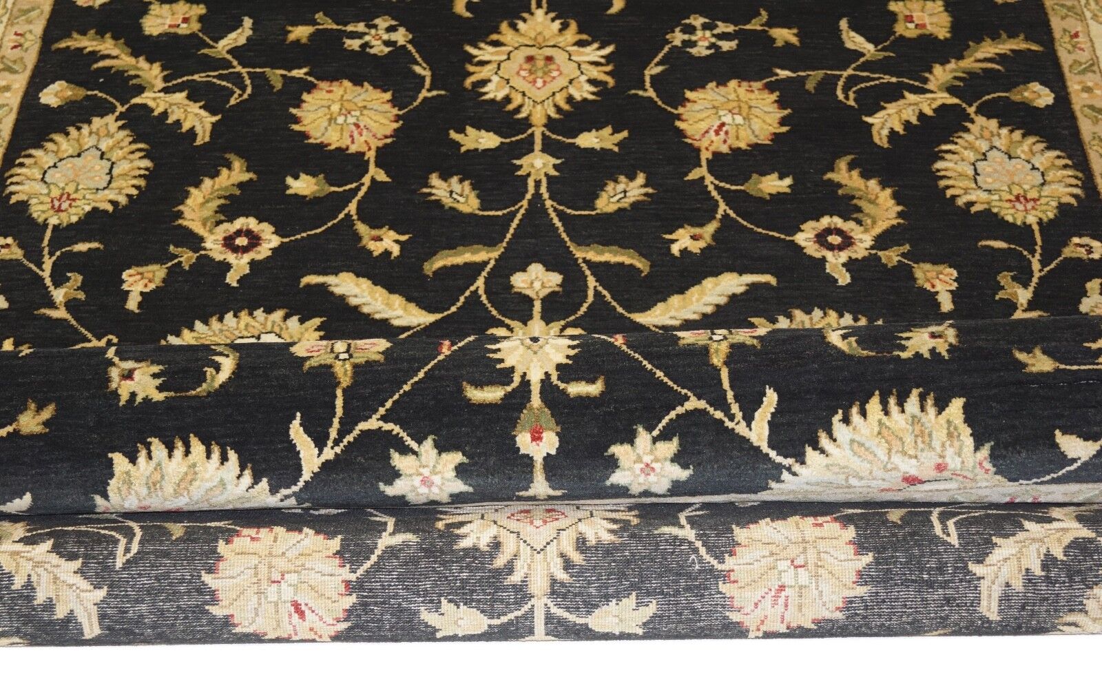 Orientteppich 100% Wolle Schwarz Teppich Chobi Ziegler 171x247 cm