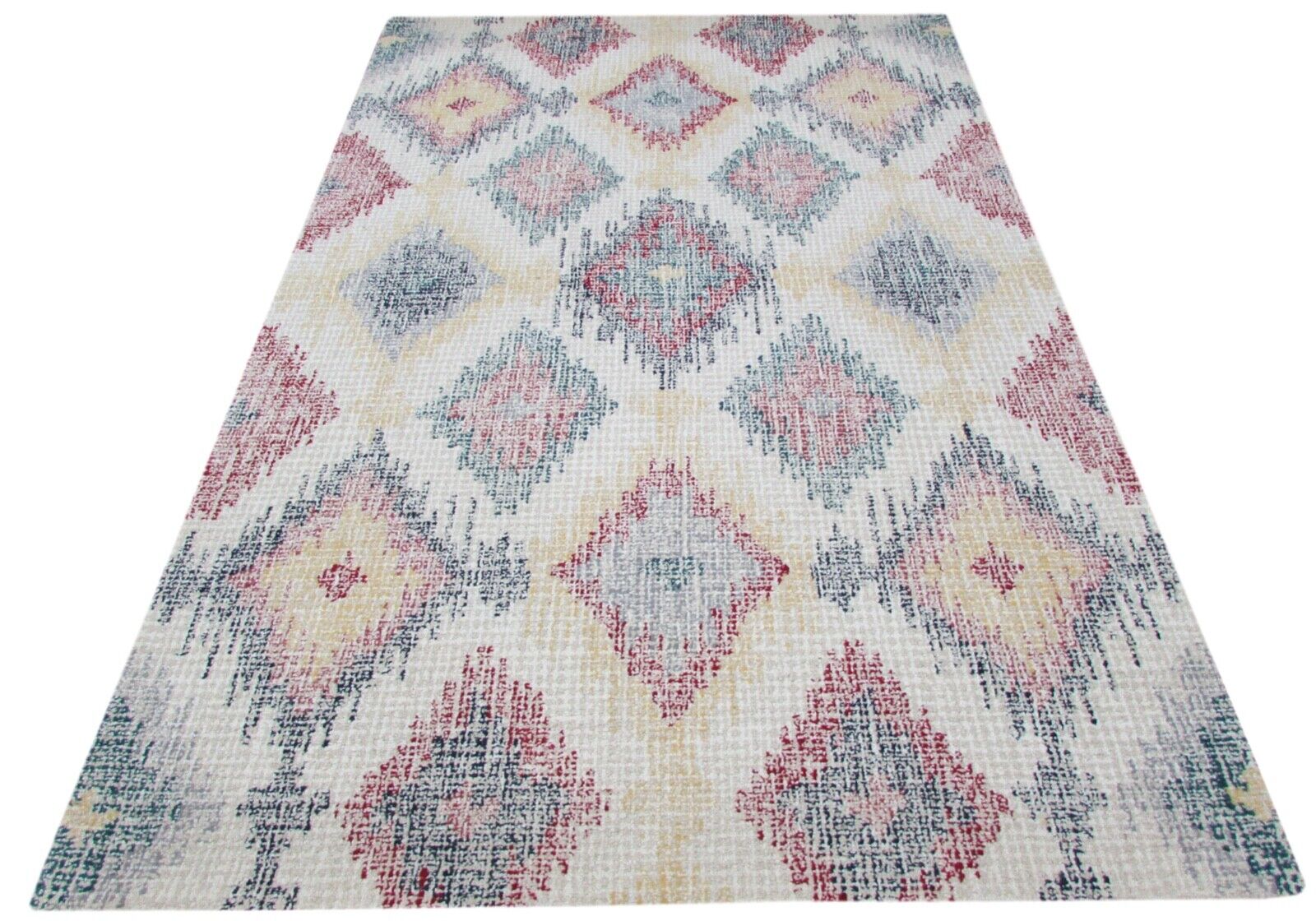 Beige Teppich 100% Wolle 150X240 cm Grau Handarbeit Handgetuftet T806