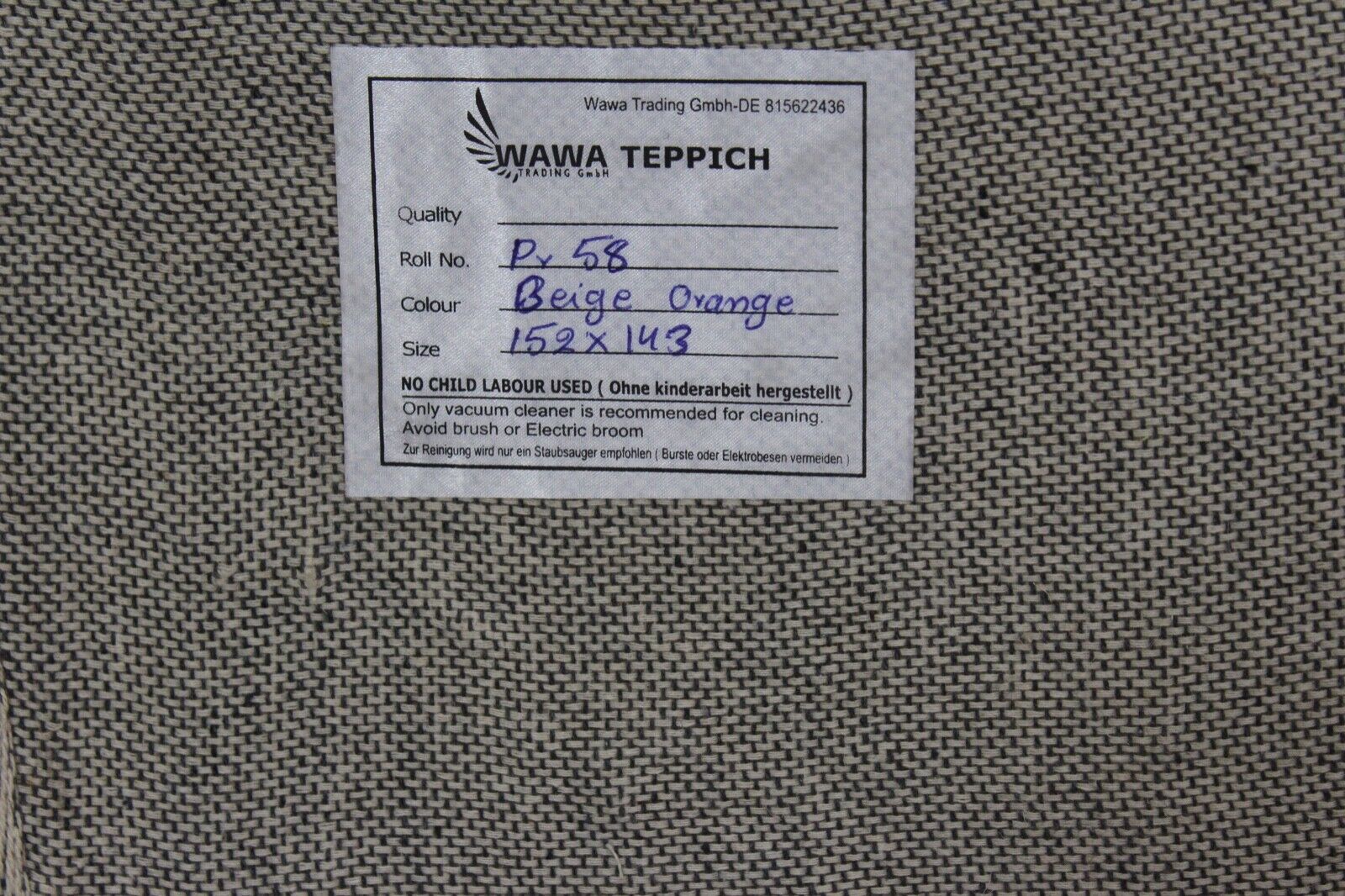 Beige Orange Teppich 100% Wolle 150X240 CM Handarbeit Handgetuftet Pr58