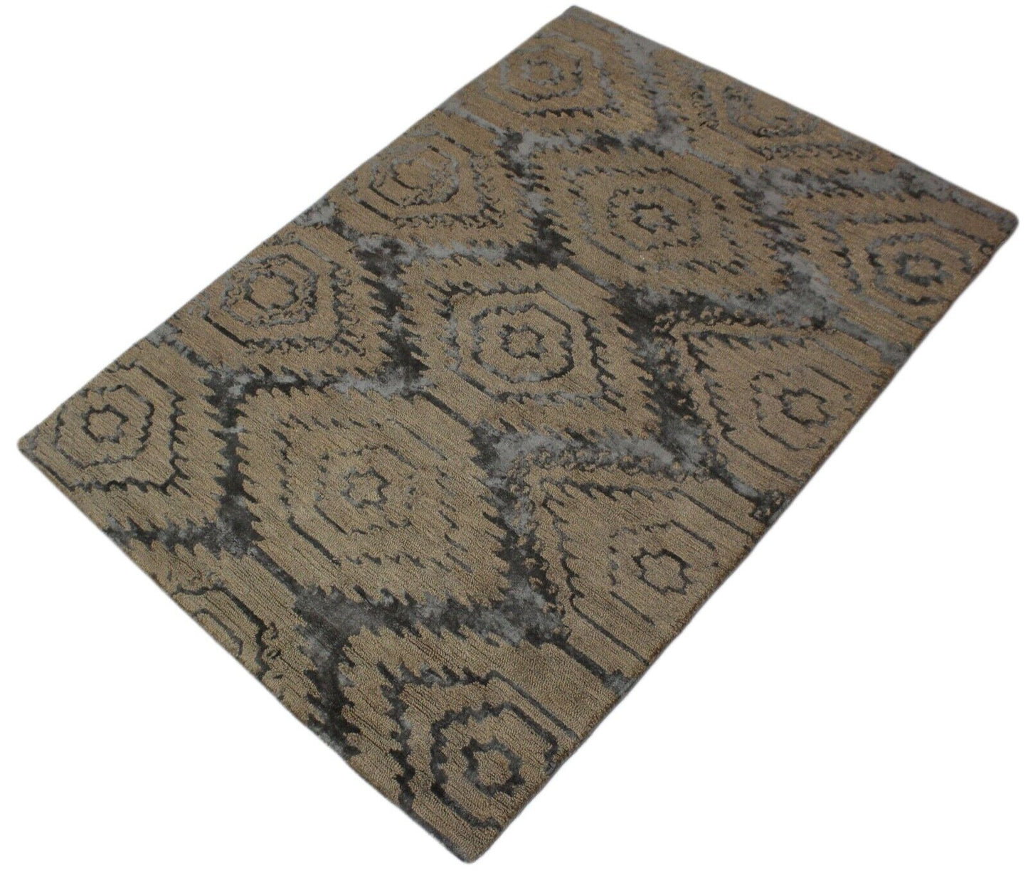 Orientteppich Wolle Viscosa Teppich 160X225 CM Handarbeit Handgetuftet R25