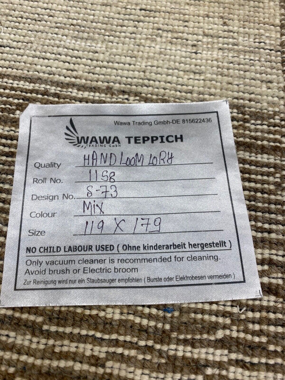 Tepih Gabbeh, 100% vuna, bež/smeđa, loom lori, ručno tkan, 120x180 cm, S73