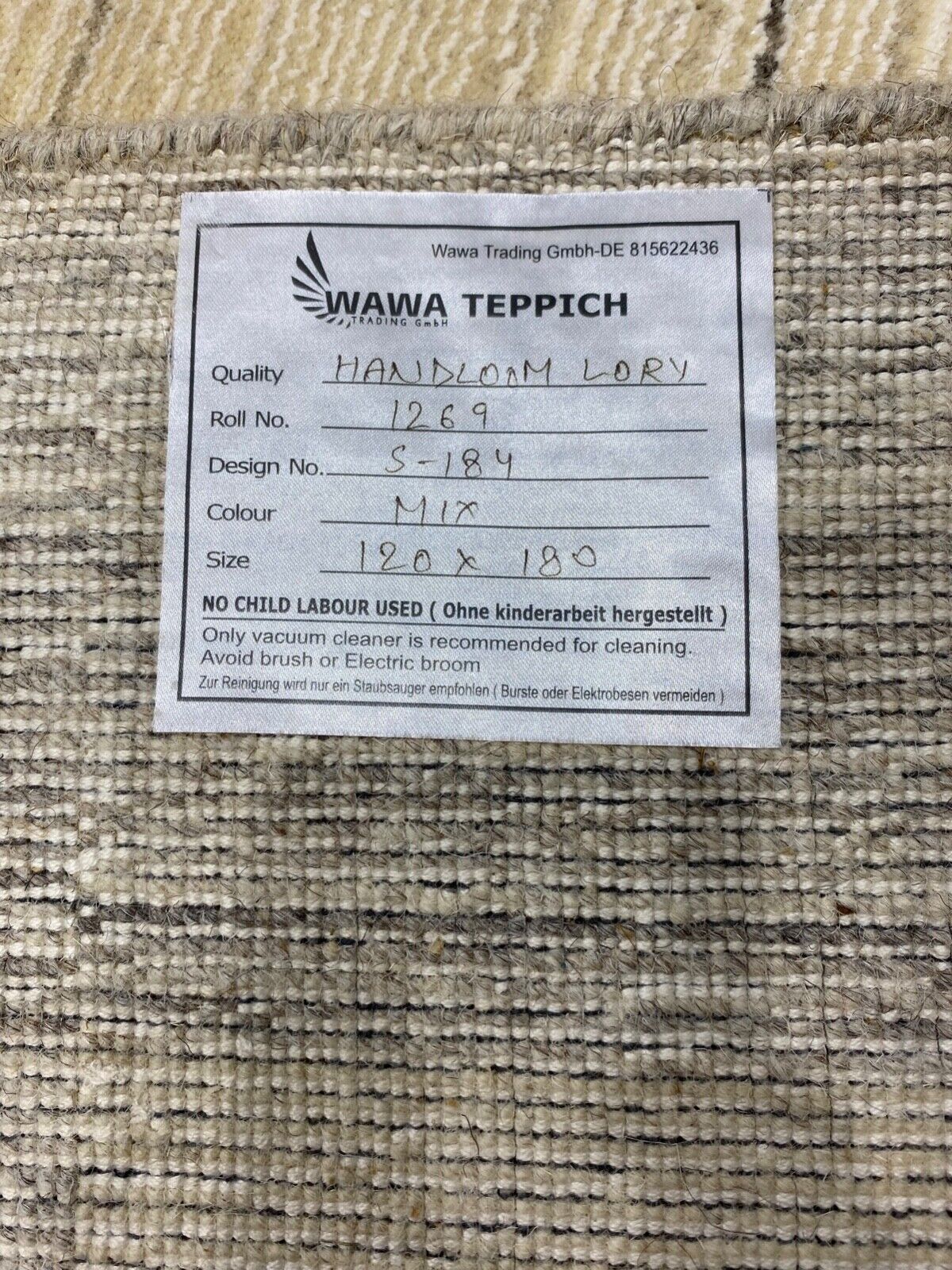 Teppich Gabbeh Beige Wolle Viskose loom lori Handgewebt 120x180 cm S184