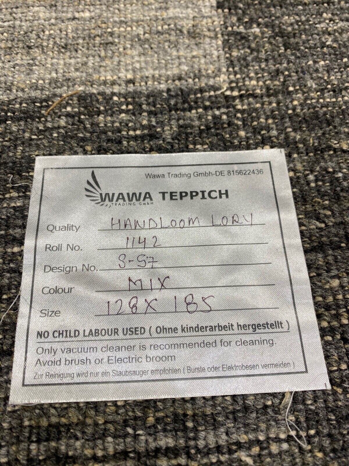Gabbeh Teppich 100% Wolle Grau Braun loom lori Handgewebt 120x180 cm S57