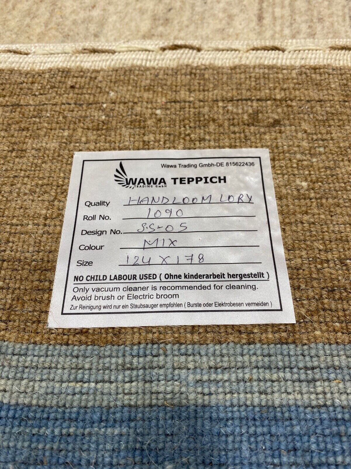 Gabbeh Teppich 100% Wolle Braun Beige loom lori Handgewebt 120x180 cm S5