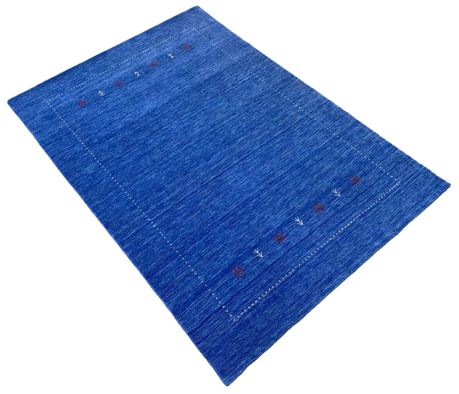 Gabbeh Teppich 100% Wolle Blau Lila Handgefertigt 170X240 cm Loom Lori WR145