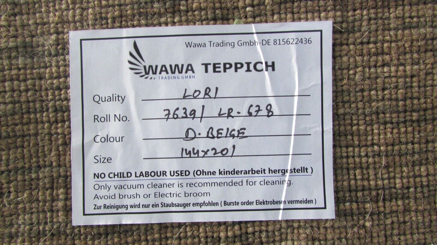 Gabbeh Teppich Dunkel Beige 100% Wolle 140x200 cm Orientteppich Handgewebt Lr677
