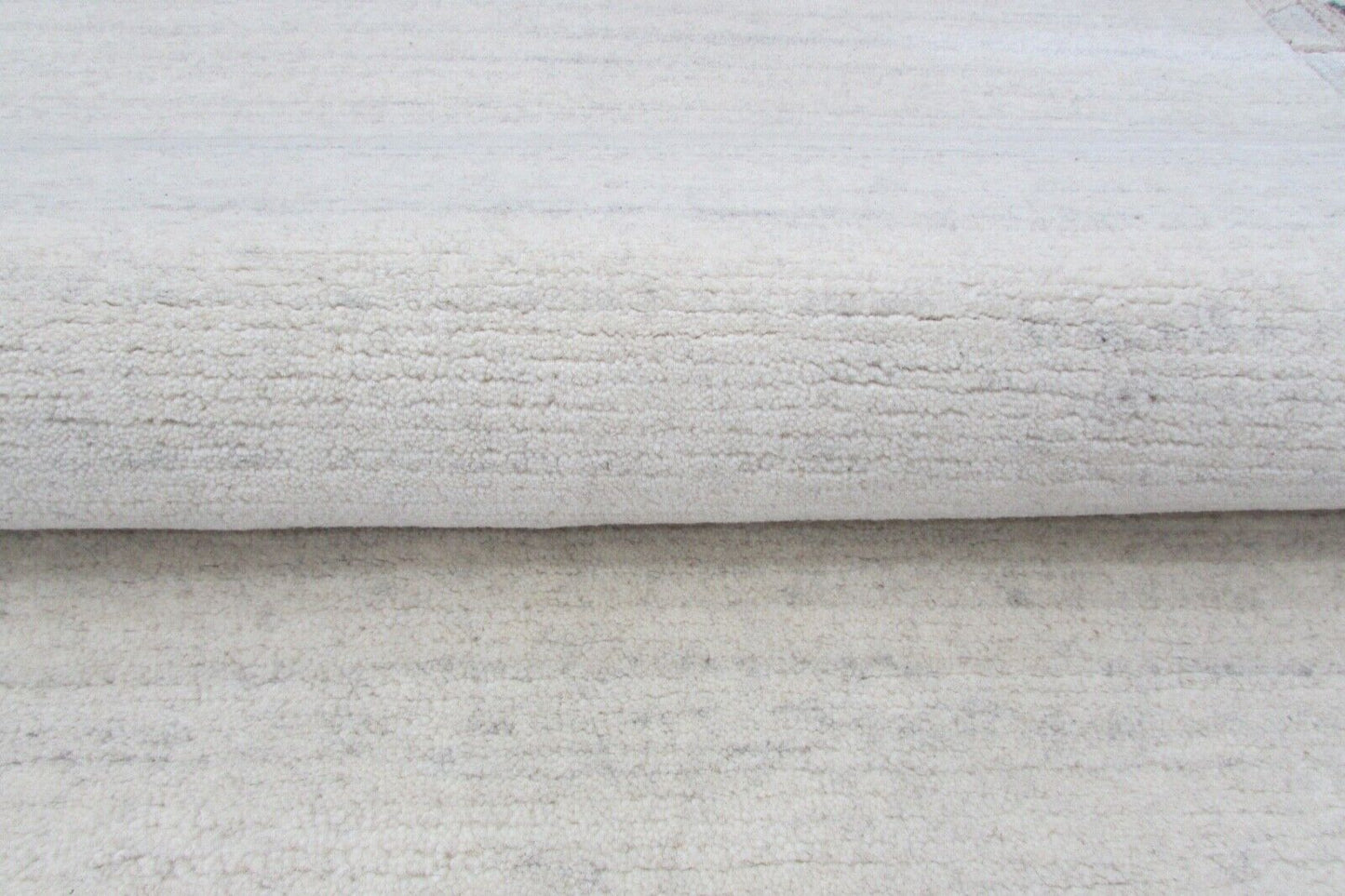 Teppich 100% Wolle Beige Grau 150X220 cm Orientteppich Handgetuftet T812